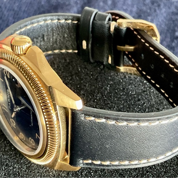 EUC Parnis 41mm Gold and Black Automatic Men's  Watch Fluted  Bezel Date - Picture 9 of 11